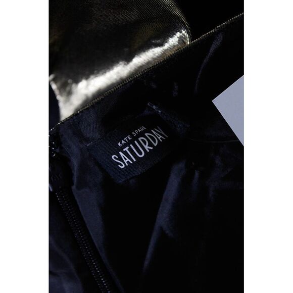 Kate Spade Saturday Womens Pleated V-Neck Sleeveless Blouse Top Gold Size 10 - Picture 6 of 6